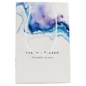 Minimal Coastal Sea Beach Watercolor Wedding Mittlere Geschenktüte (Vorderseite)