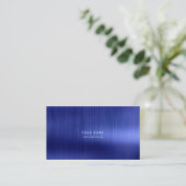 Minimal Cobalt Sapphire Blue Metallic Steel VIP Visitenkarte (Stehend Vorderseite)