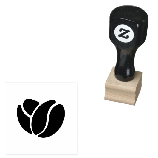 Minimal Coffee Bean Icon Stamp Design Gummistempel (Stempel)