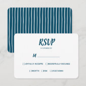 Minimal Color Blue Wedding RSVP Auswahl (Vorne/Hinten)