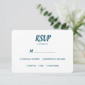 Minimal Color Blue Wedding RSVP Auswahl (Stehend Vorderseite)
