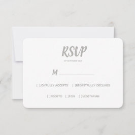 Minimal Color Gray | Wahl des Hochzeitsmahls RSVP Karte
