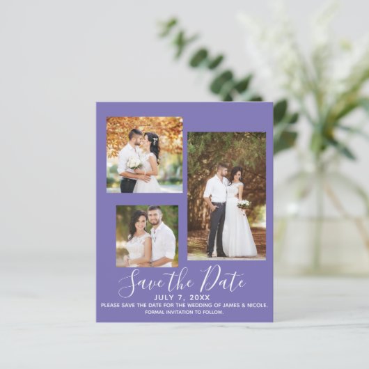 Minimal Color Modernes Hochzeitsstift Save the Dat (Stehend Vorderseite)