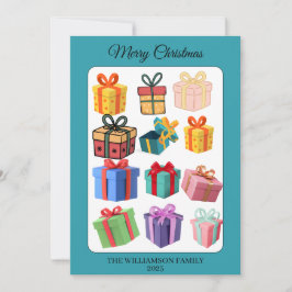 Minimal Colorful Gifts Holiday Card Feiertagskarte