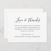 Minimal Condolence Bereavement Beileid Beerdigung Dankeskarte (Vorne/Hinten)