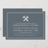 Minimal Construction Abschluss|Retirement Invite Einladung (Vorne/Hinten)