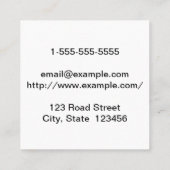 Minimal Construction Estimator Business Card Quadratische Visitenkarte (Rückseite)