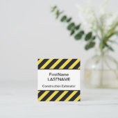 Minimal Construction Estimator Business Card Quadratische Visitenkarte (Stehend Vorderseite)