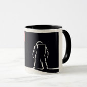 Minimal Constructivist Black & Red Astronaut Space Tasse (VorderseiteRechts)