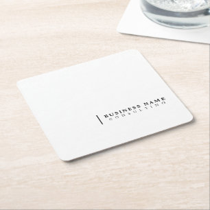Minimal Consulting Company Moderne Typografie Rechteckiger Pappuntersetzer