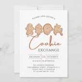 MInimal Cookie Exchange Gingerbread Holiday Party Einladung (Vorderseite)