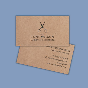 Minimal Coole Kraft Black Scissors Hair Stylist Visitenkarte