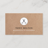 Minimal Coole Kraft Black Scissors Hair Stylist Visitenkarte (Vorderseite)