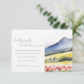 Minimal Country Spring Blumenlandschaft Hochzeit RSVP Karte (Stehend Vorderseite)