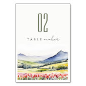 Minimal Country Spring Blumenlandschaft Hochzeit Tischnummer (Rückseite)