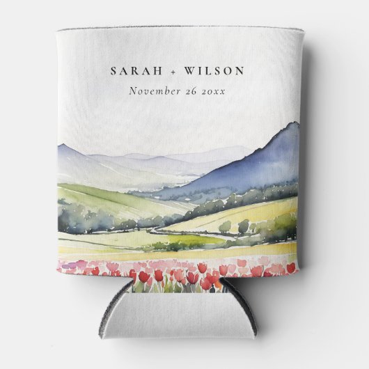 Minimal Country Spring Blumenlandschaft Hochzeiten Dosenkühler (Vorderseite)