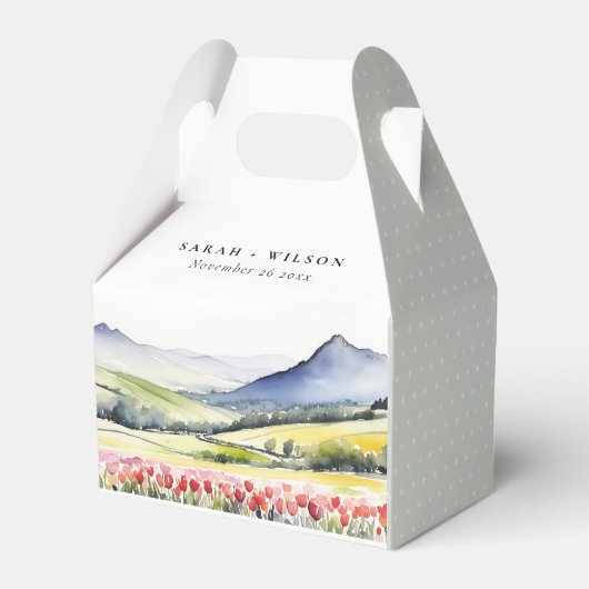 Minimal Country Spring Blumenlandschaft Hochzeiten Geschenkschachtel (Rückseite)