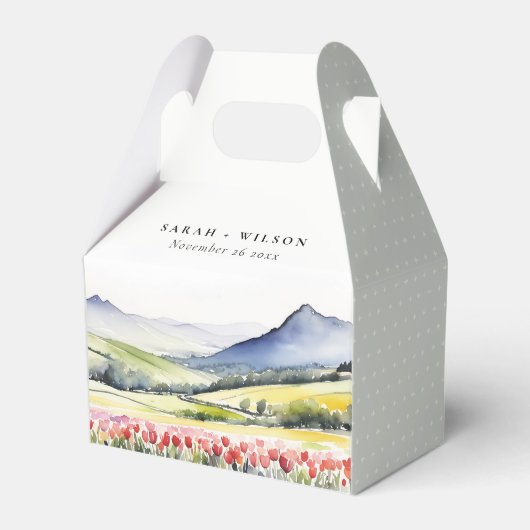 Minimal Country Spring Blumenlandschaft Hochzeiten Geschenkschachtel (Vorderseite)
