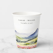 Minimal Country Spring Blumenlandschaft Hochzeiten Pappbecher (Rückseite)