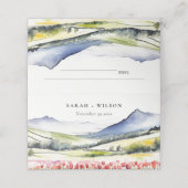 Minimal Country Spring Blumenlandschaft Hochzeiten Platzkarte (Außenseite Aufgefaltet)