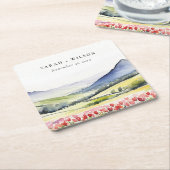 Minimal Country Spring Blumenlandschaft Hochzeiten Rechteckiger Pappuntersetzer (angewinkelt)