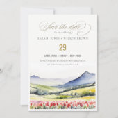 Minimal Country Spring Blumenlandschaft Hochzeiten Save The Date (Vorderseite)