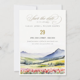Minimal Country Spring Blumenlandschaft Hochzeiten Save The Date