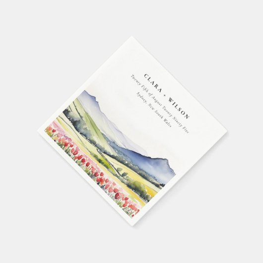 Minimal Country Spring Blumenlandschaft Hochzeiten Serviette (Ecke)