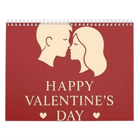 Minimal Couple Silhouette Romantic Valentines 2026 Kalender (Titelbild)