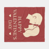 Minimal Couple Silhouette Romantic Valentines Cozy Fleecedecke (Vorderseite (Horizontal))