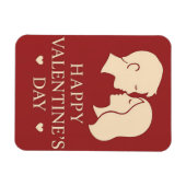 Minimal Couple Silhouette Romantic Valentines Hear Magnet (Horizontal)