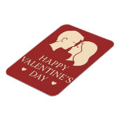 Minimal Couple Silhouette Romantic Valentines Hear Magnet (Linke Seite)