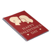 Minimal Couple Silhouette Valentines Cute Daily Notizblock (Rechte Seite)