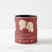 Minimal Couple Silhouette Valentines Romantic Tasse (Zentrum)