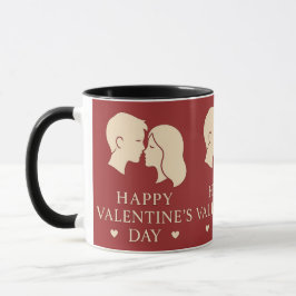 Minimal Couple Silhouette Valentines Romantic Tasse