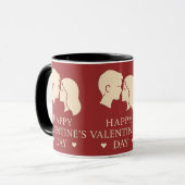 Minimal Couple Silhouette Valentines Romantic Tasse (Vorderseite Links)