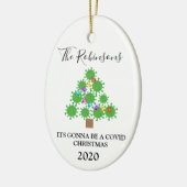 Minimal Covid Weihnachtsbaum Personalisierte Keram Keramik Ornament (Links)