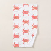 Minimal Crab Ocean Pattern Navy Grunge Badhandtuch Set (Handtuch)