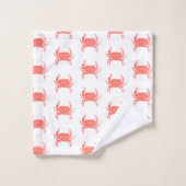 Minimal Crab Ocean Pattern Navy Grunge Badhandtuch Set (Waschlappen)