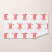 Minimal Crab Ocean Pattern Navy Grunge Badhandtuch Set (Handtuch)