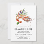 Minimal Crawfish Boil Couple's Dusche Pfirsichkora Einladung (Vorderseite)
