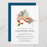 Minimal Crawfish Boil Couple's Shower Ocean Blue