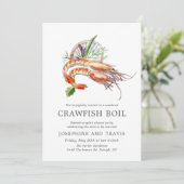 Minimal Crawfish Boil Couple's Shower Ocean Stripe Einladung (Stehend Vorderseite)