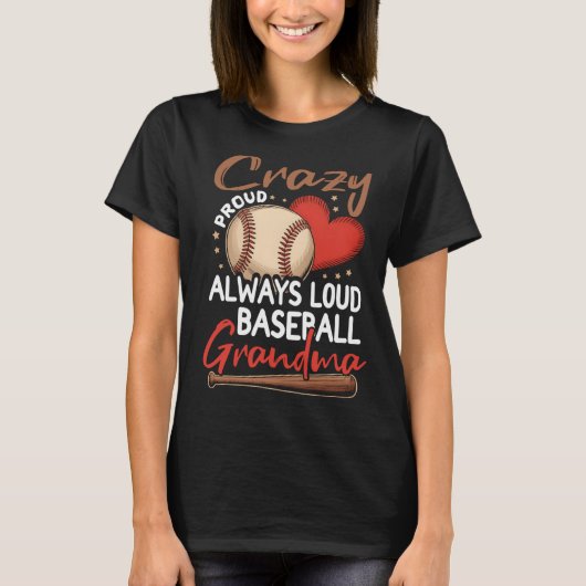 Minimal Crazy Proud Always Loud Baseball T-Shirt (Vorderseite)