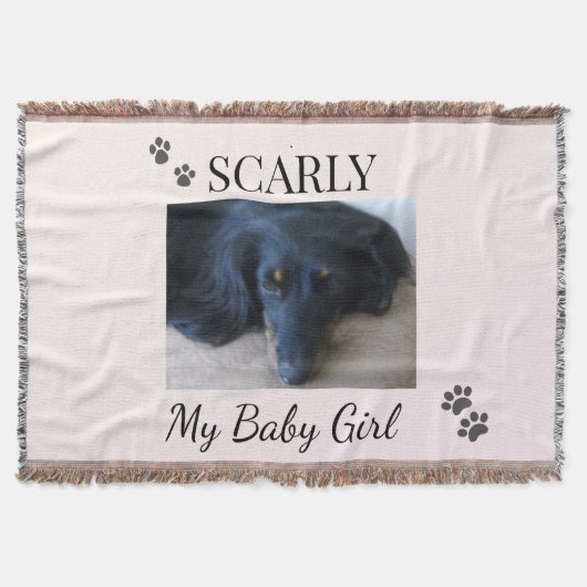 Minimal Cream Blush Pet Photo Decke (Vorderseite)