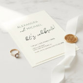 Minimal Cream Elegant Engagement Typography Einladung