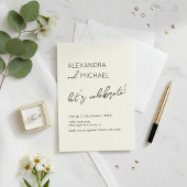 Minimal Cream Elegant Engagement Typography Einladung