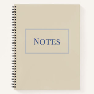 Minimal Creme und Blue Notebook Notizblock