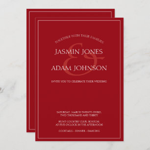 Minimal Crimson Red Script Einladung