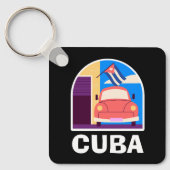 Minimal Cuba Island Vintag Retro Travel Schlüsselanhänger (Vorderseite)